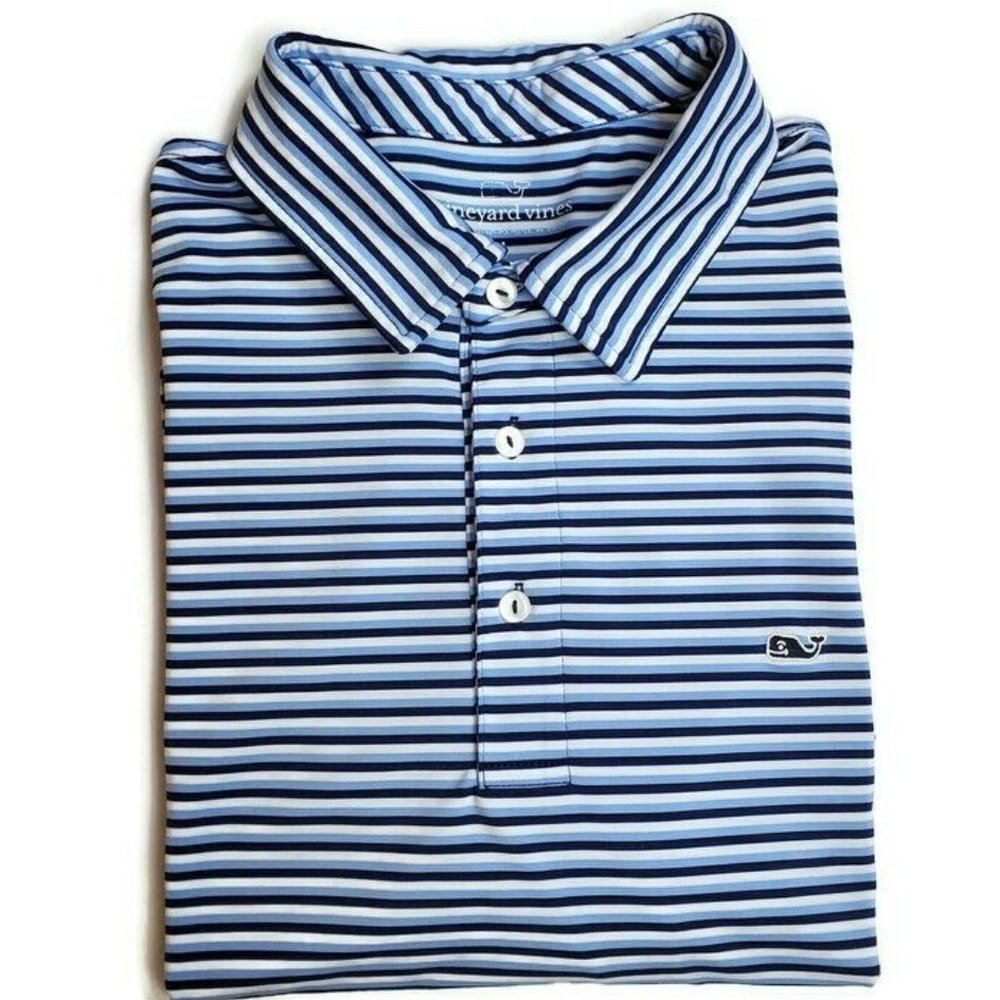 VINEYARD VINES Men's Striped Polo Golf Shirt Size